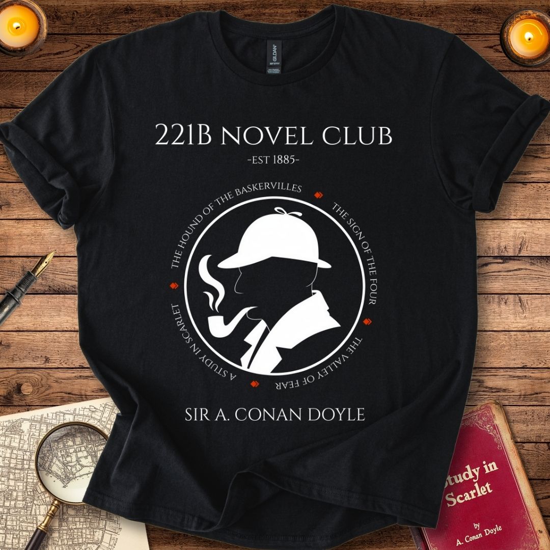 221B Novel Club Sherlock Holmes T-Shirt Black