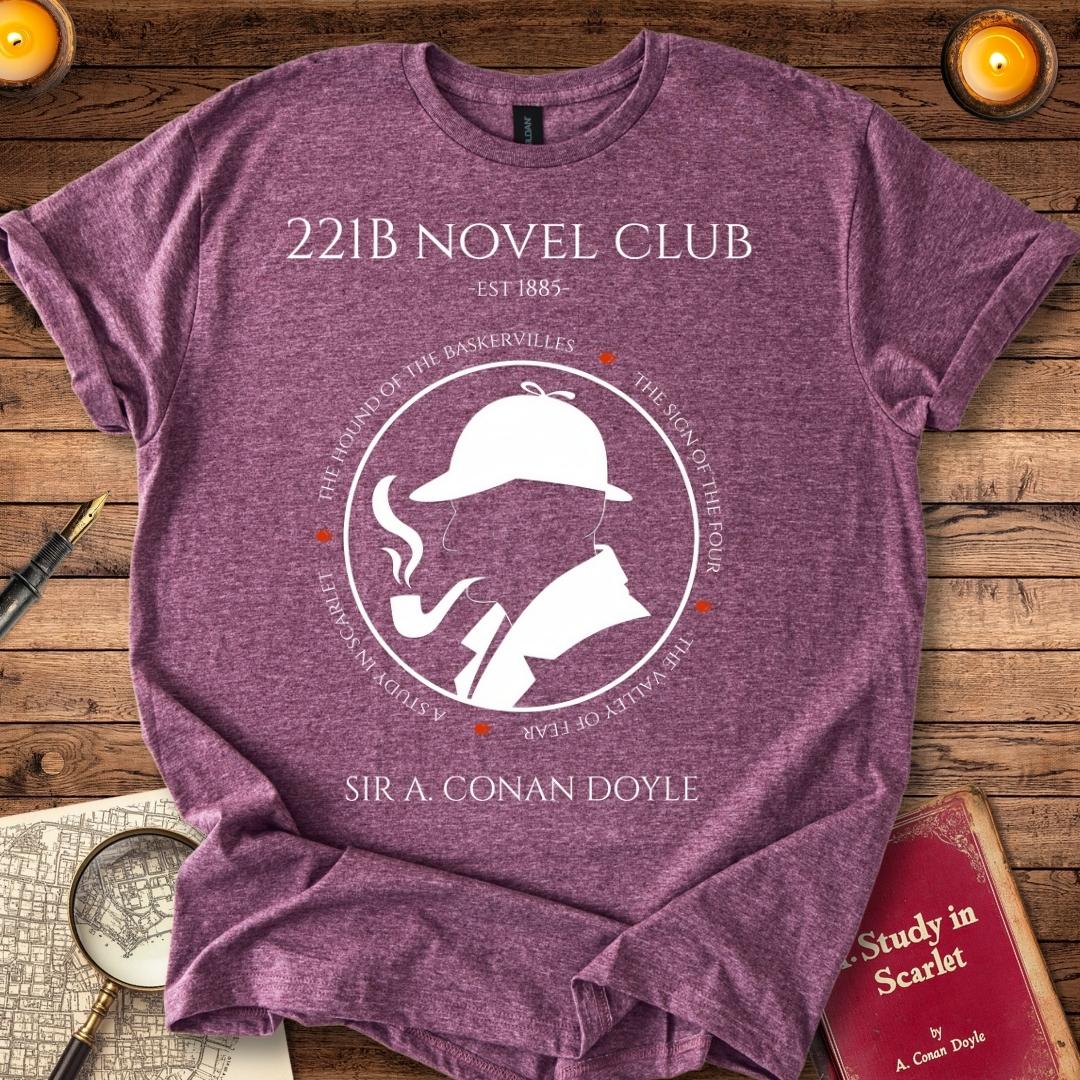 221B Novel Club Sherlock Holmes T-Shirt Heather Maroon