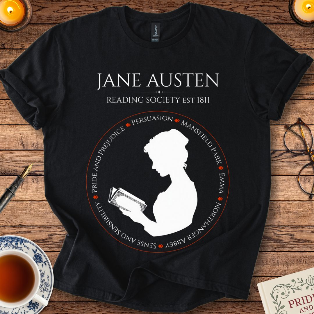 Jane Austen Reading Society (Novels) T-Shirt Black