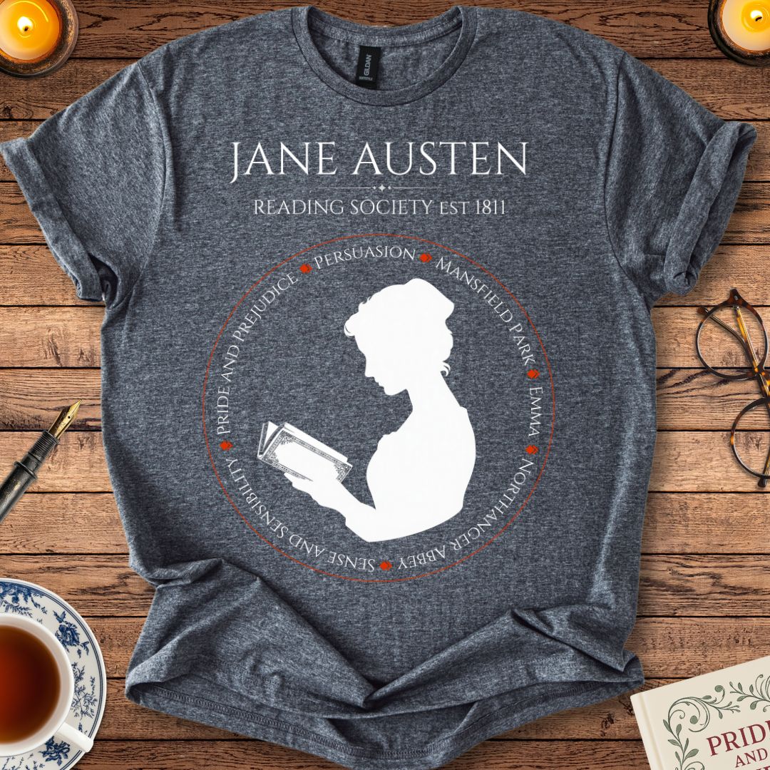 Jane Austen Reading Society (Novels) T-Shirt Dark Heather