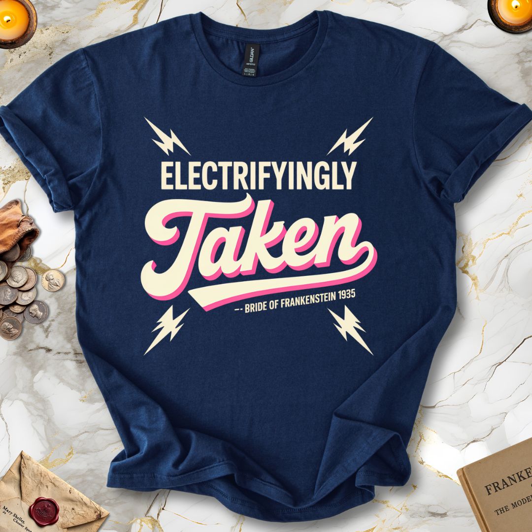 Electrifyingly Taken : Bride of Frankenstein T-Shirt Navy