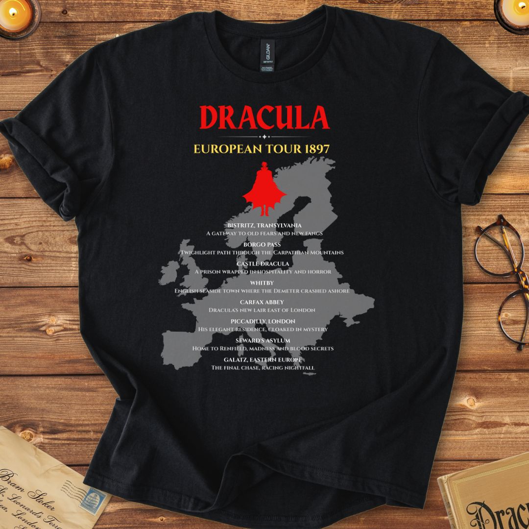 Dracula European Tour (Map Version) T-Shirt Black