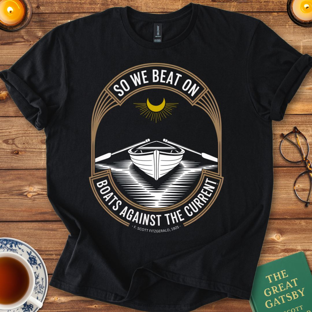 So We Beat On, Great Gatsby T-Shirt Black