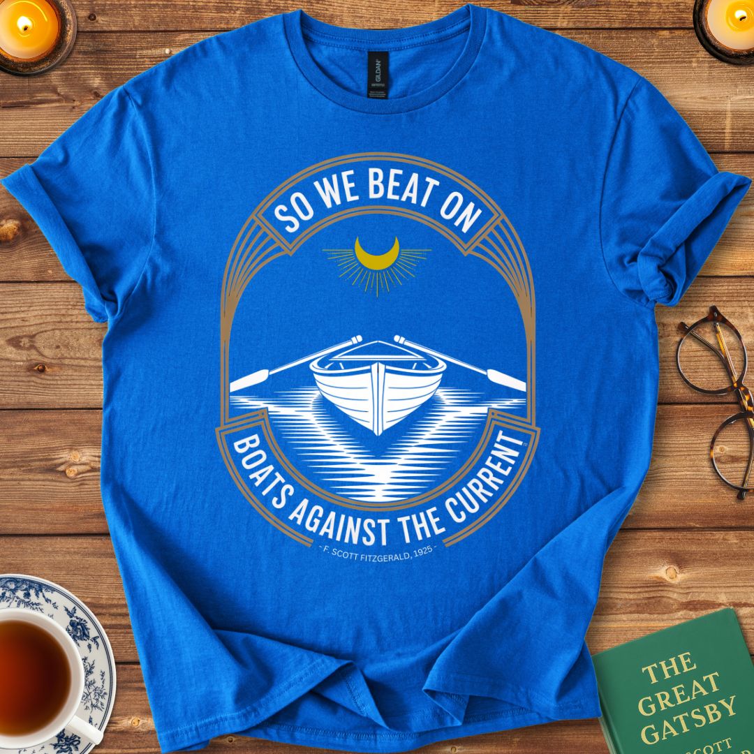 So We Beat On, Great Gatsby T-Shirt Royal