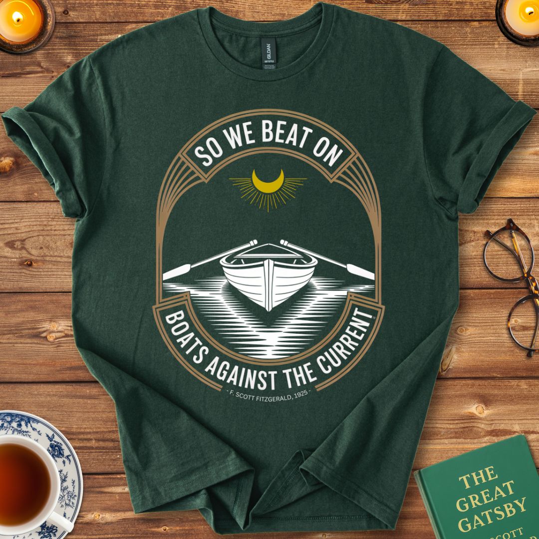 So We Beat On, Great Gatsby T-Shirt Forest Green