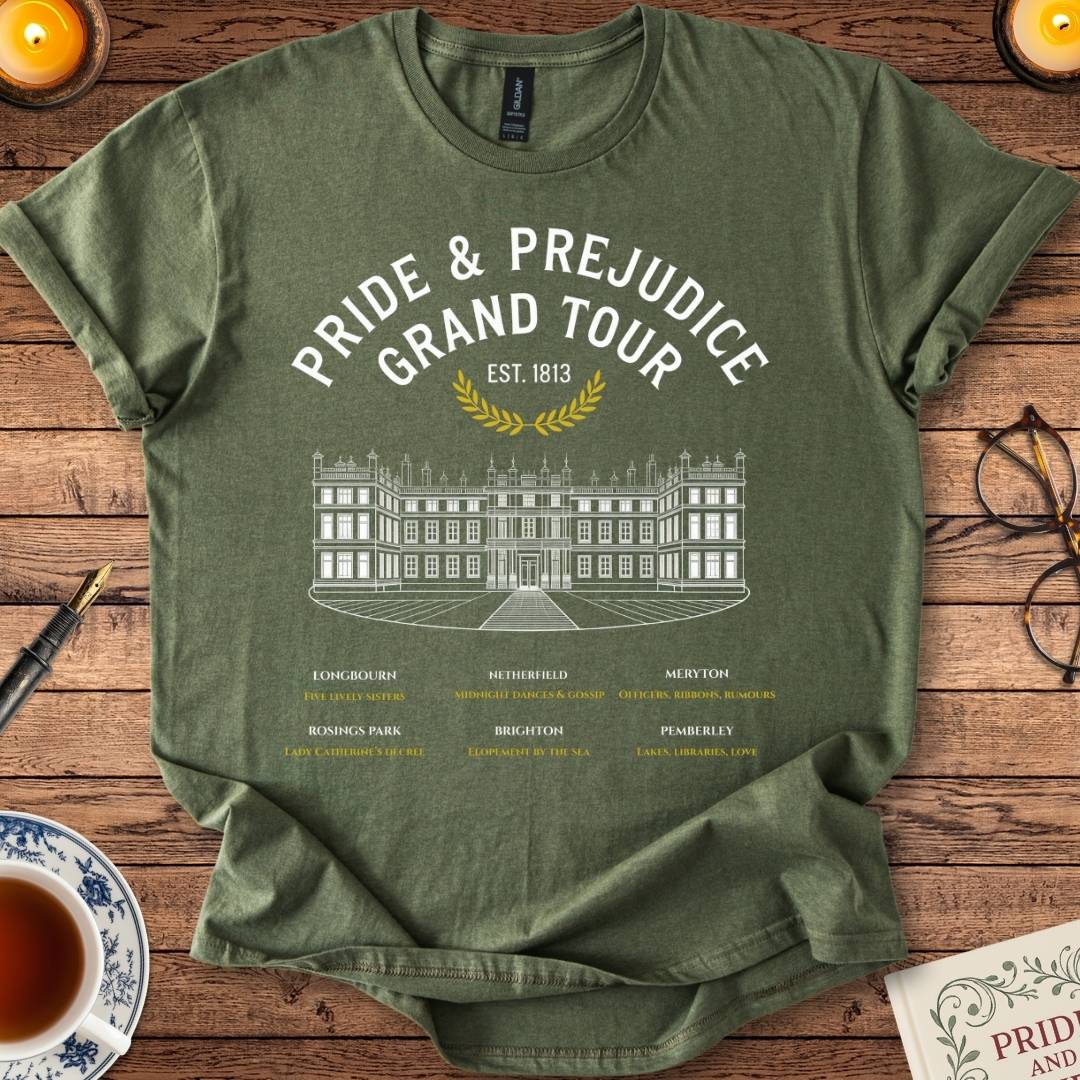 Pride and Prejudice Grand Tour T-Shirt Military Green