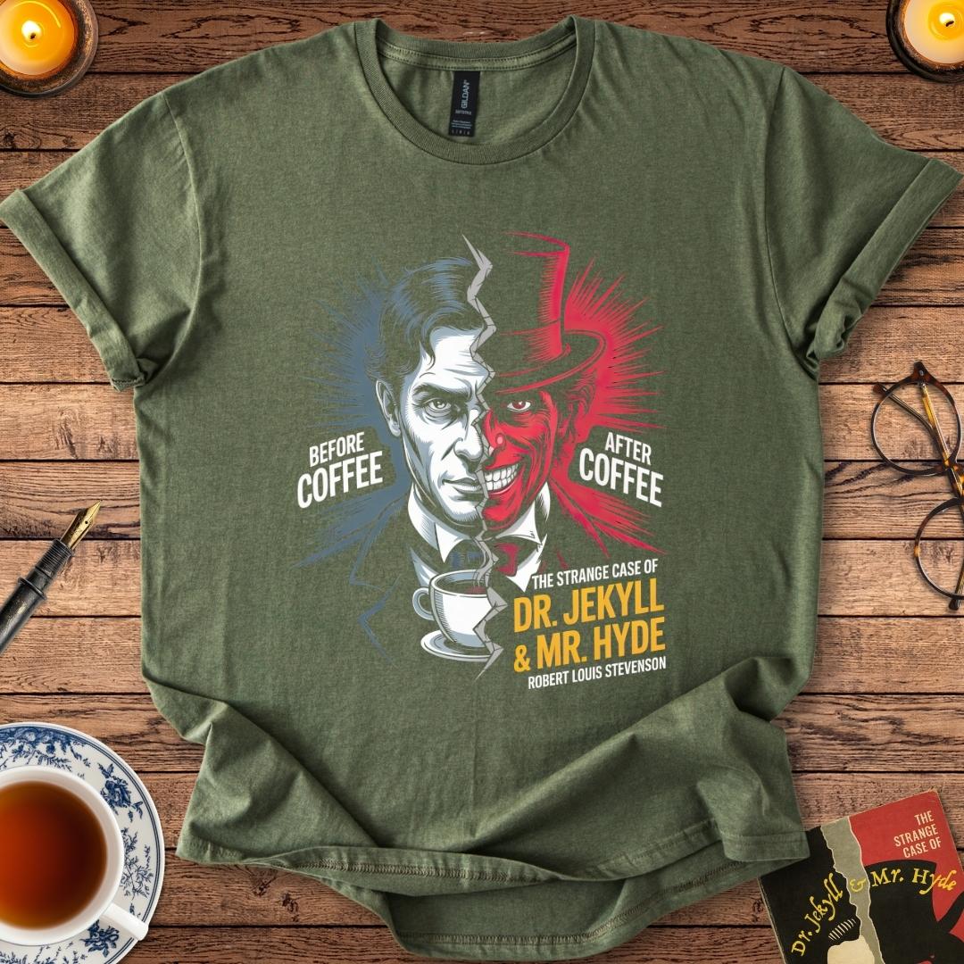 Dr Jeckyll and Mr Hyde Coffee T-shirt Military Green