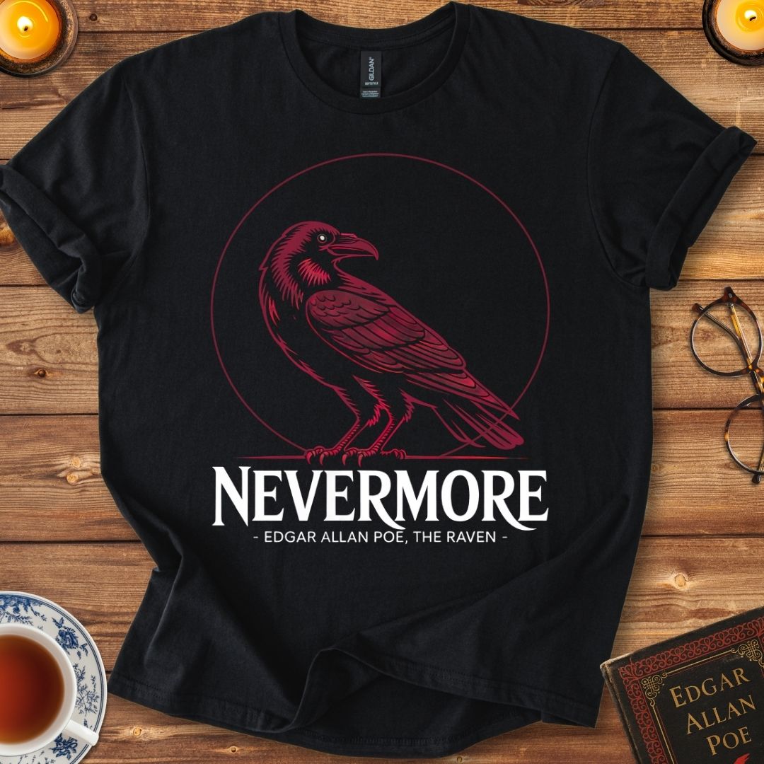 The Raven Red Silhouette T-Shirt Black