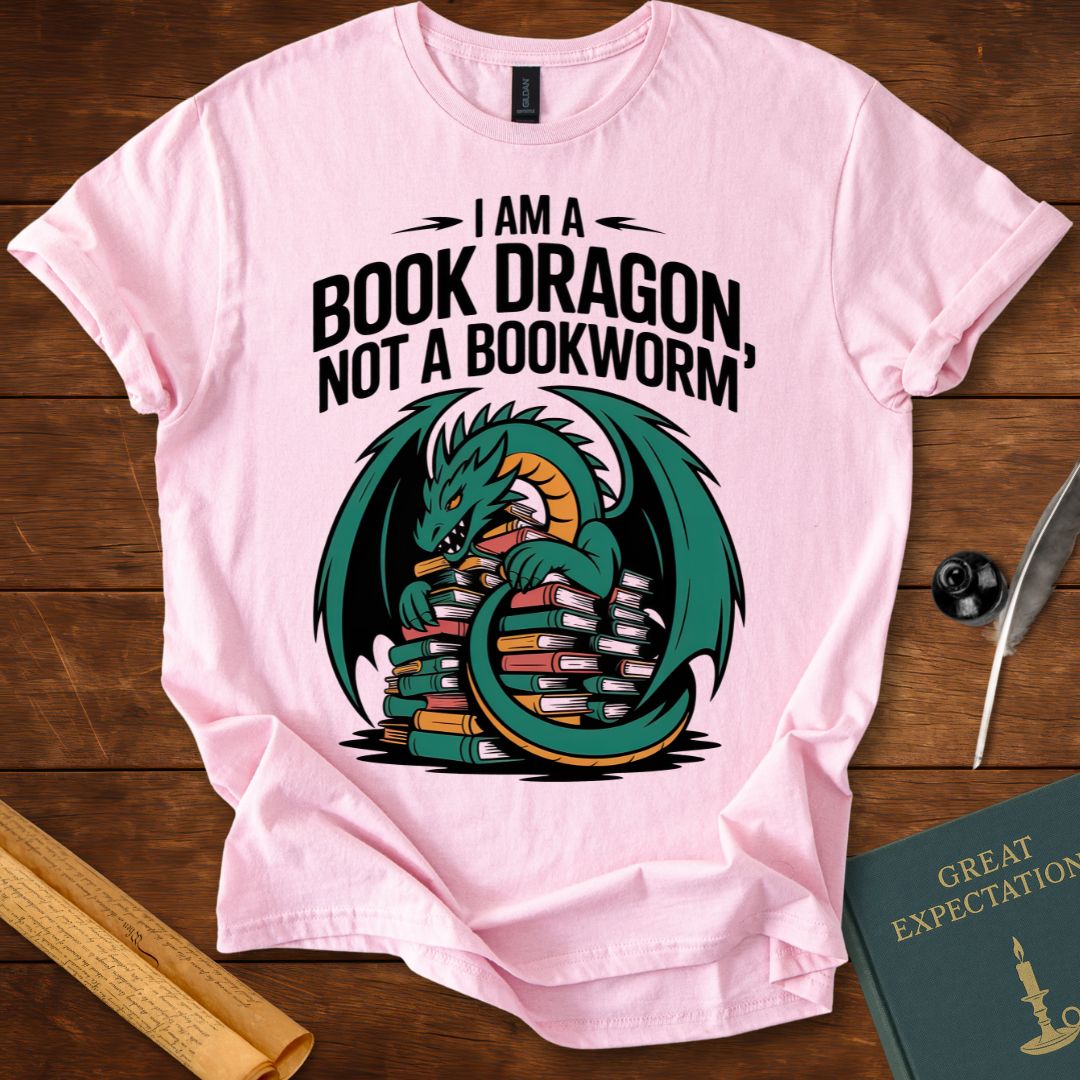 Book Dragon – Not a Bookworm Literary T-Shirt