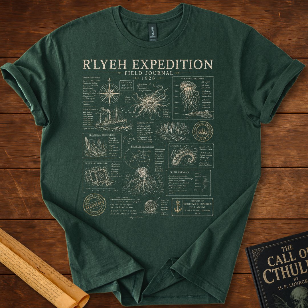 Cthulhu Field Journal 1928 – R'lyeh Expedition T-Shirt