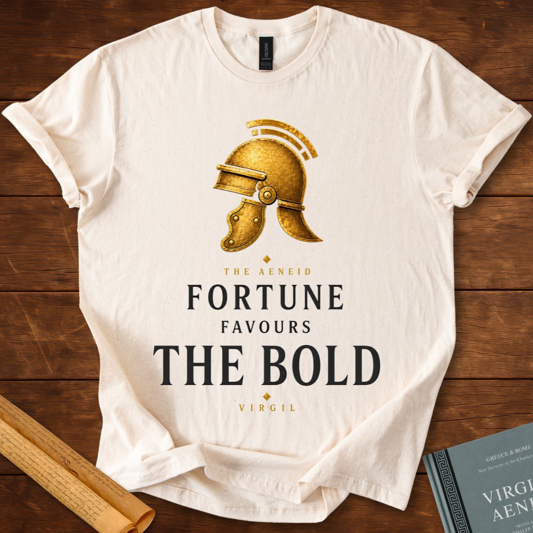 Fortune Favours the Bold – The Aeneid Premium Roman Literature T-Shirt