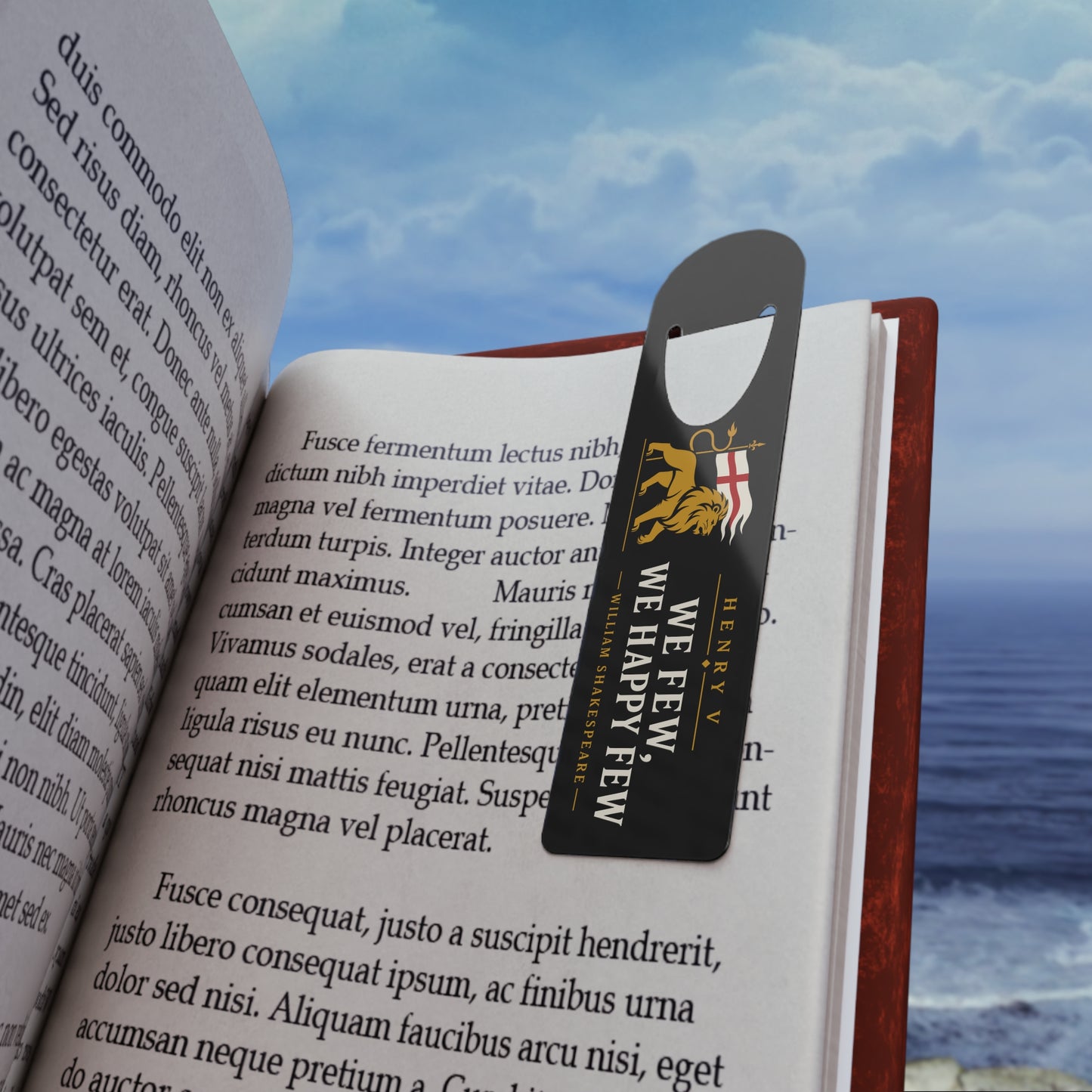 “We Few, We Happy Few” – Henry V Aluminium Bookmark