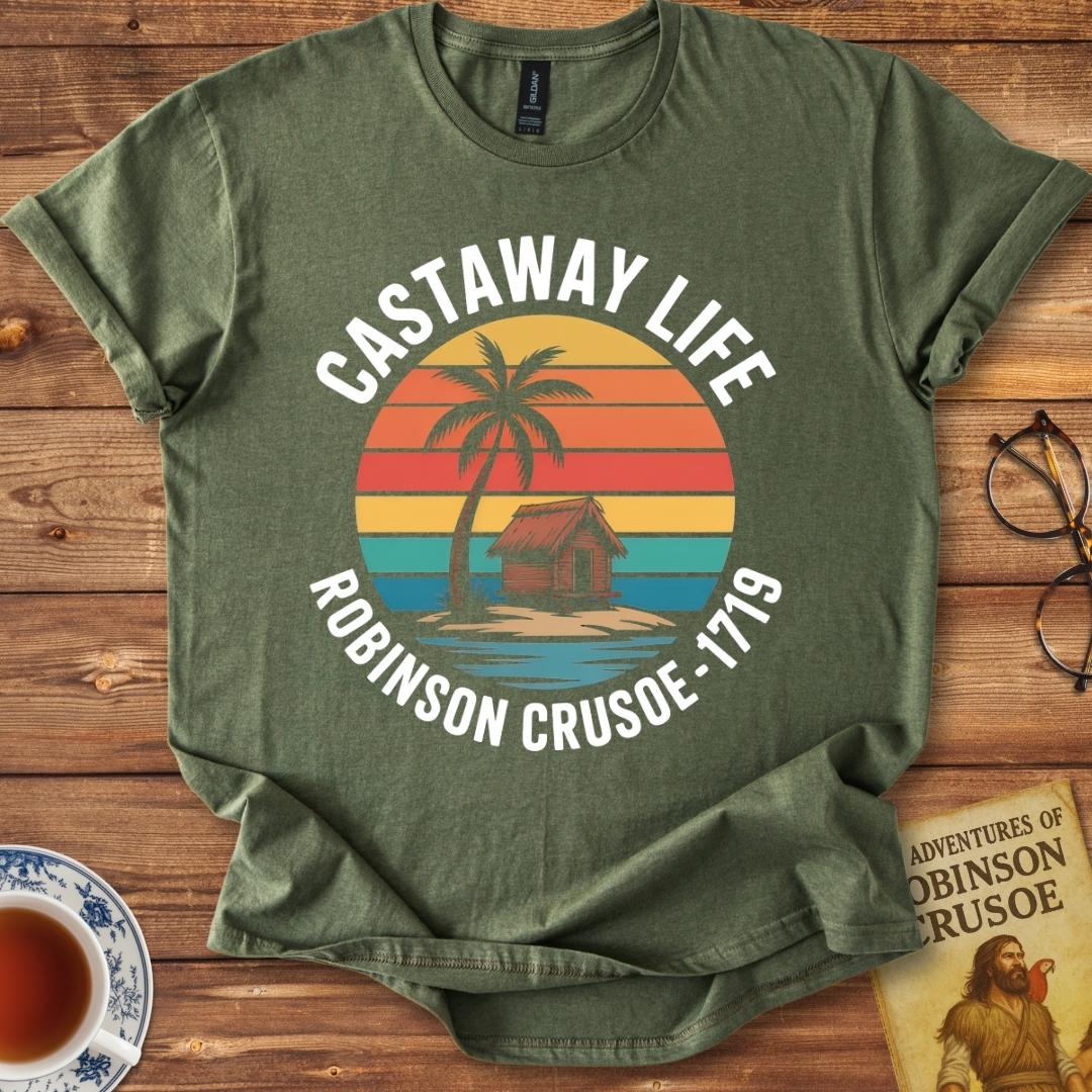 Castaway Life Robinson Crusoe T-Shirt Military Green