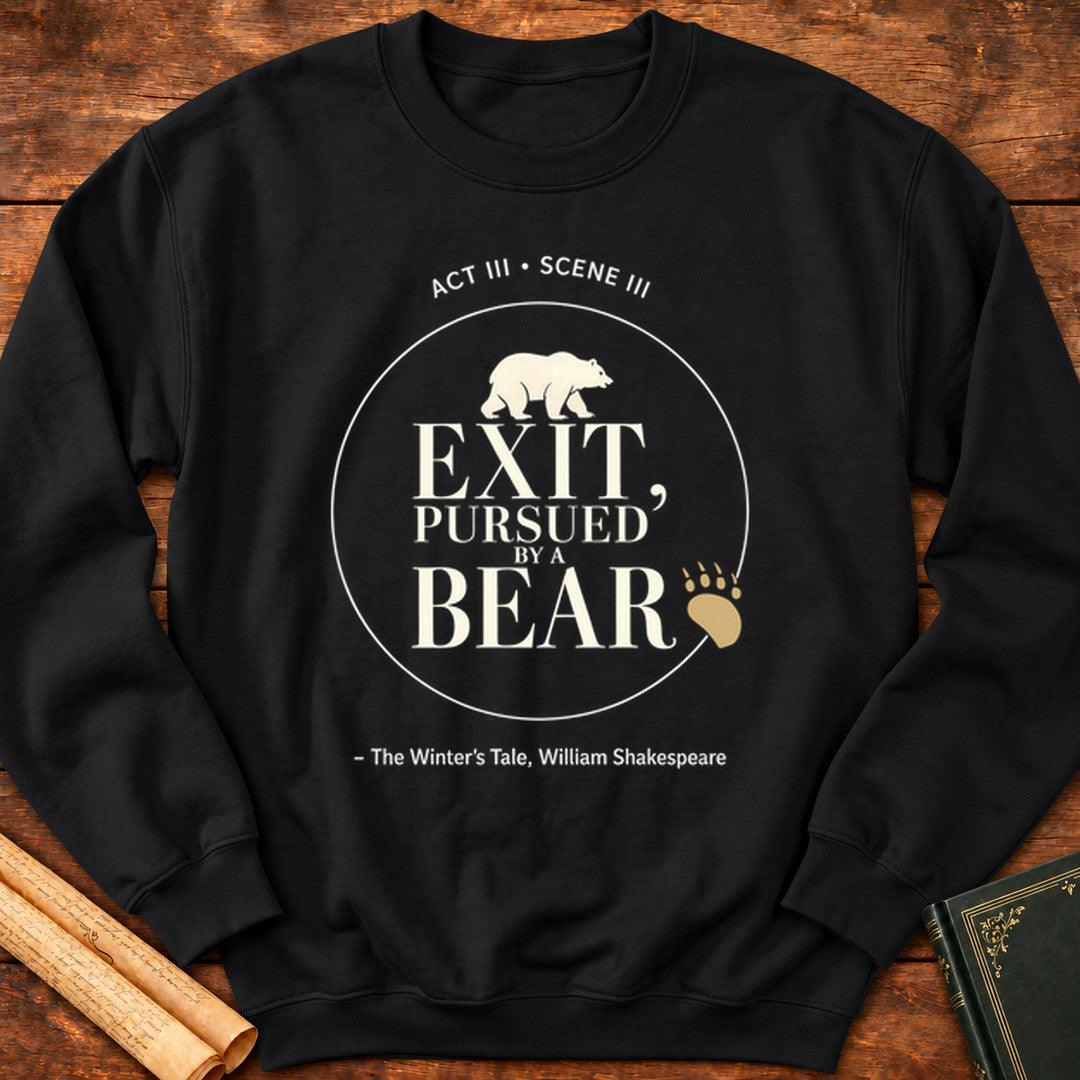 Exit, Pursued by a Bear - Shakespeare Sweatshirt - Black