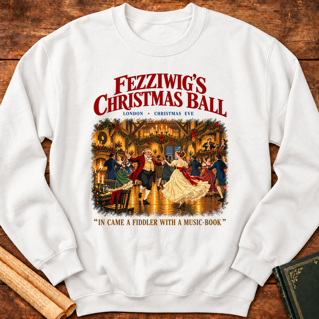 Fezziwig's Christmas Ball – Christmas Carol Victorian Dickens Sweatshirt - White