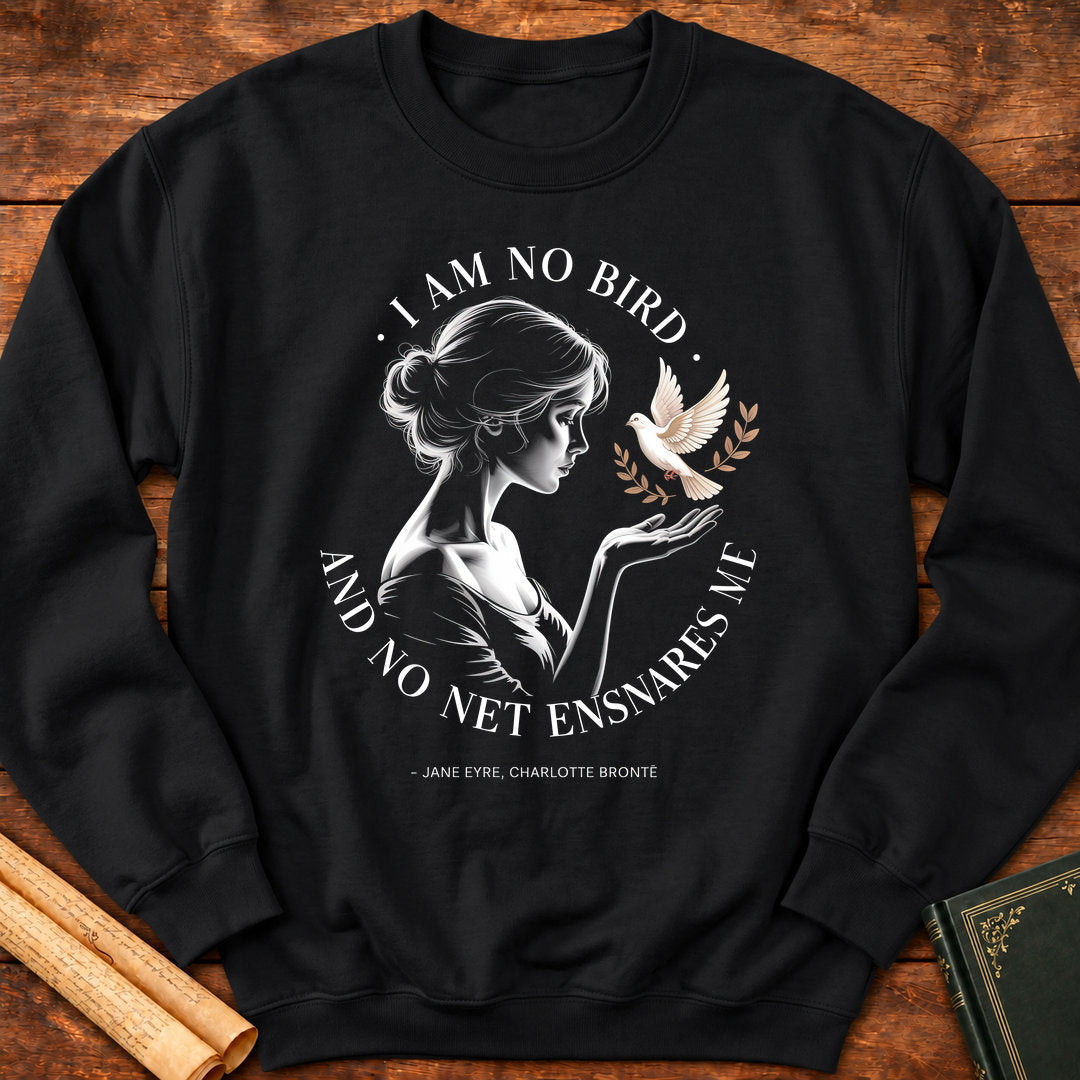 "I Am No Bird" — Jane Eyre Feminist Bust Sweatshirt - Black