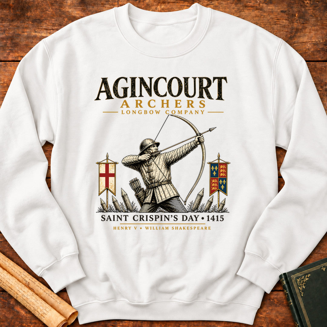Saint Crispin’s Longbow Company – Agincourt 1415 Henry V Sweatshirt - White