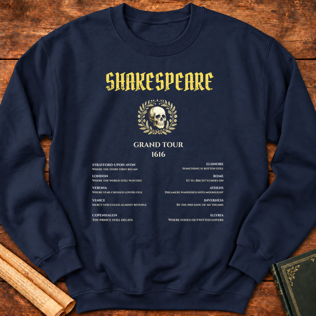 Shakespeare Grand Tour 1616 – Literary Gothic Sweatshirt - Navy