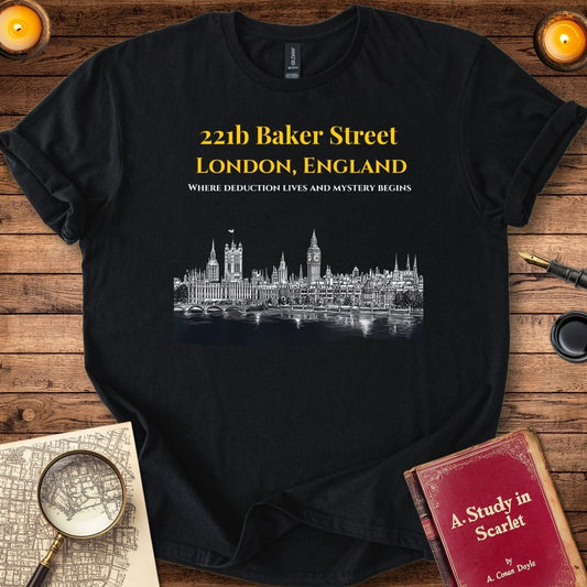 Sherlock Baker Street London T-Shirt Black