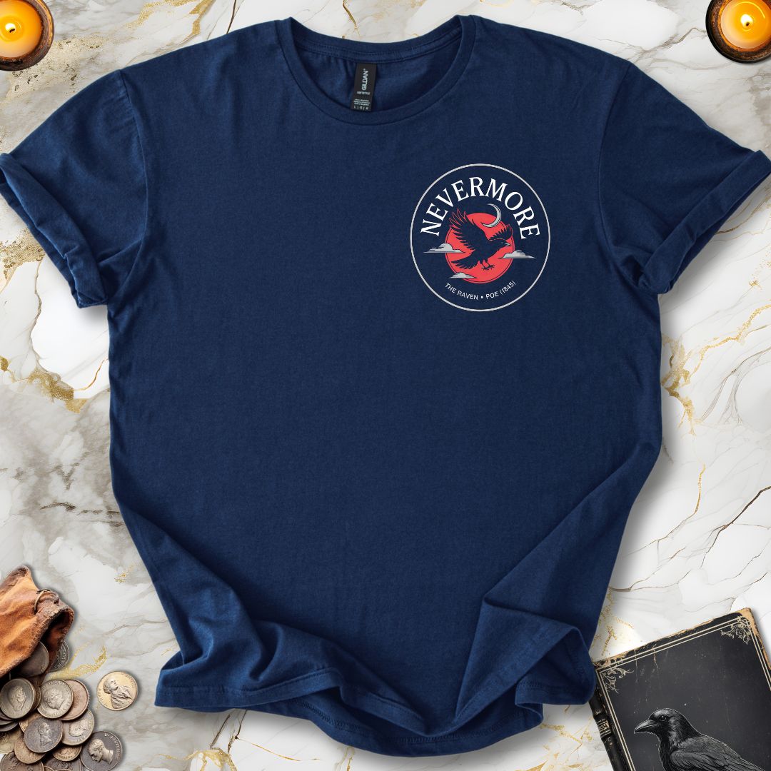 "Nevermore" Edgar Allan Poe T-Shirt Navy
