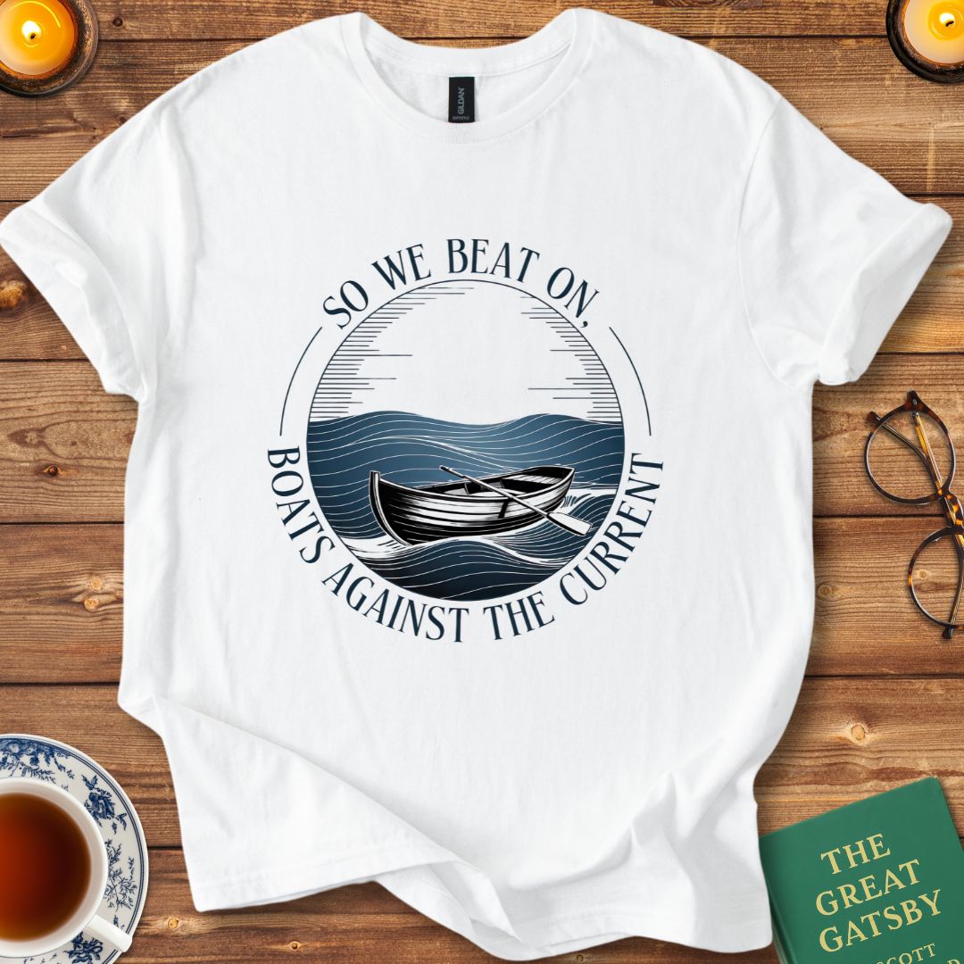 So We Beat On, Boats Against the Current T-Shirt White