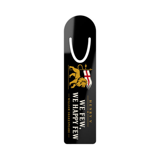 “We Few, We Happy Few” – Henry V Aluminium Bookmark One size Black