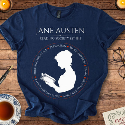 Jane Austen Reading Society (Novels) T-Shirt Navy