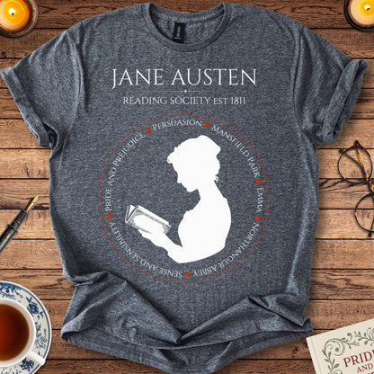 Jane Austen Reading Society (Novels) T-Shirt Dark Heather