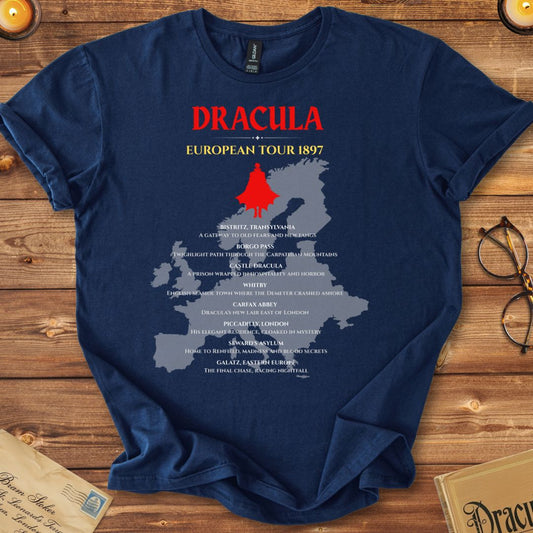 Dracula European Tour (Map Version) T-Shirt Navy