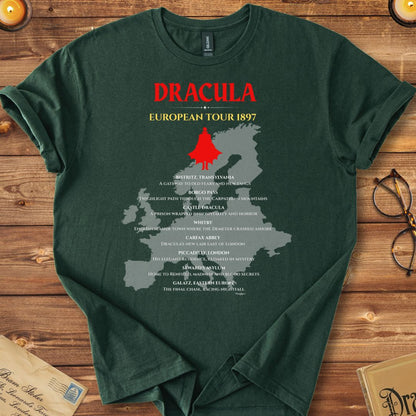 Dracula European Tour (Map Version) T-Shirt Forest Green