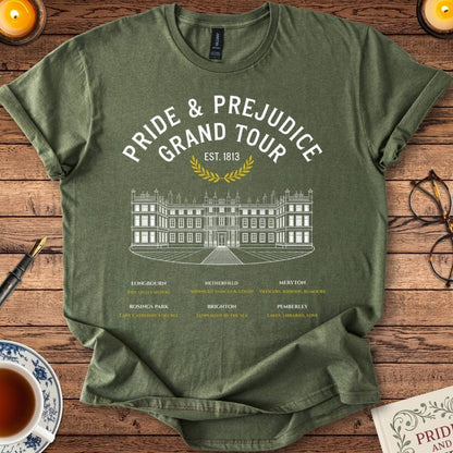 Pride and Prejudice Grand Tour T-Shirt Military Green