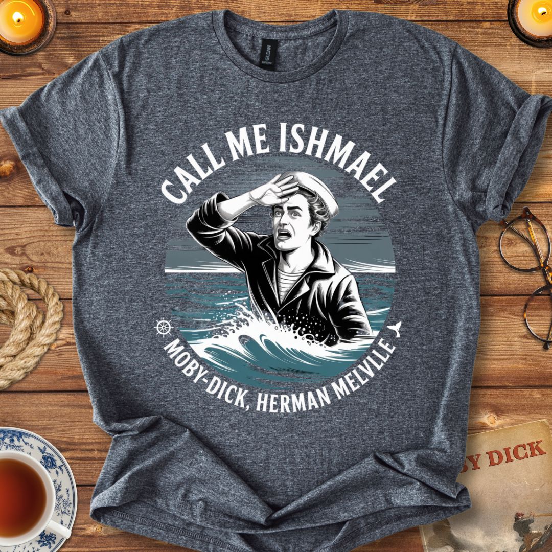 Call me Ishmael Moby Dick T-Shirt Dark Heather Grey