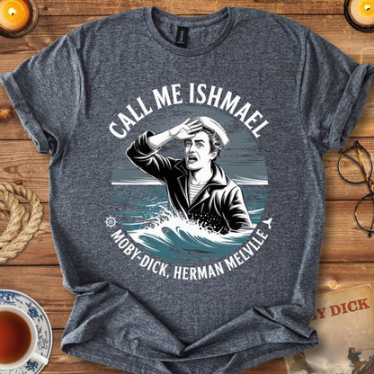 Call me Ishmael Moby Dick T-Shirt Dark Heather Grey