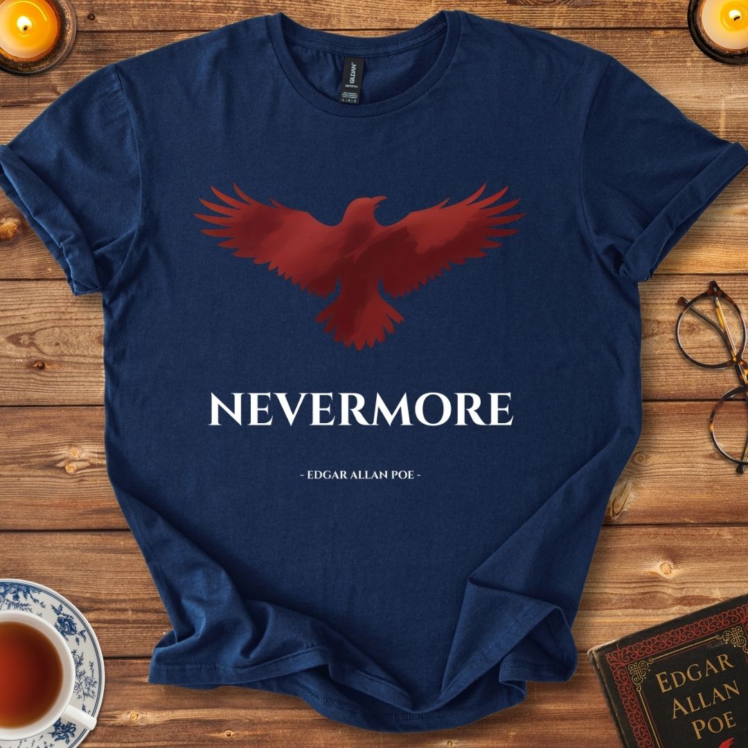 The Crimson Raven – Edgar Allan Poe T-Shirt Navy