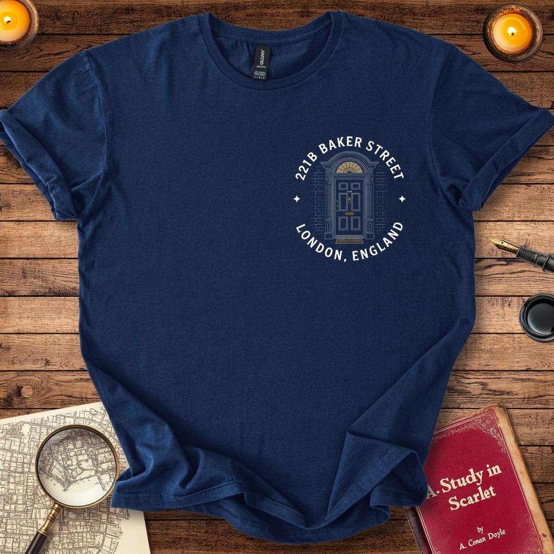 221B Baker Street Sherlock Insignia T-Shirt Navy