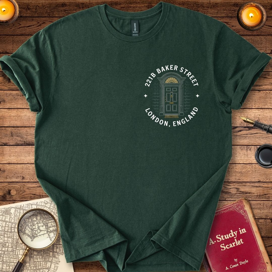 221B Baker Street Sherlock Insignia T-Shirt Forest Green