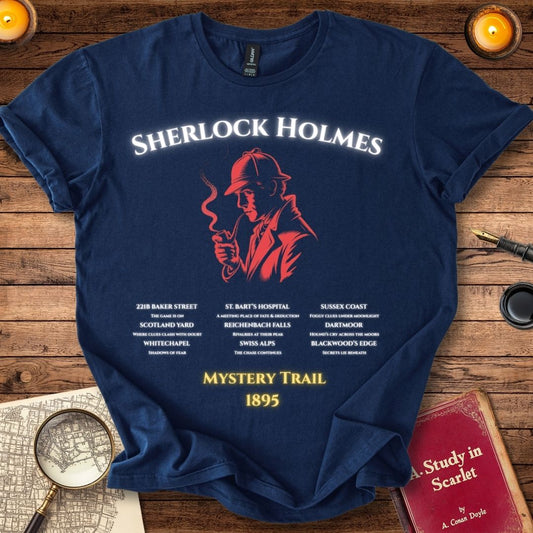 Sherlock Holmes Mystery Trail 1895 T-Shirt Navy