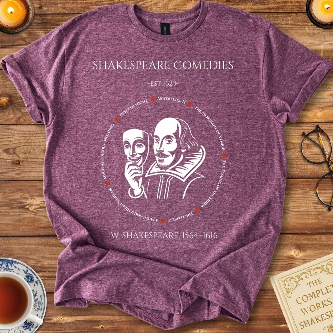 Shakespeare Comedies T-Shirt Heather Maroon