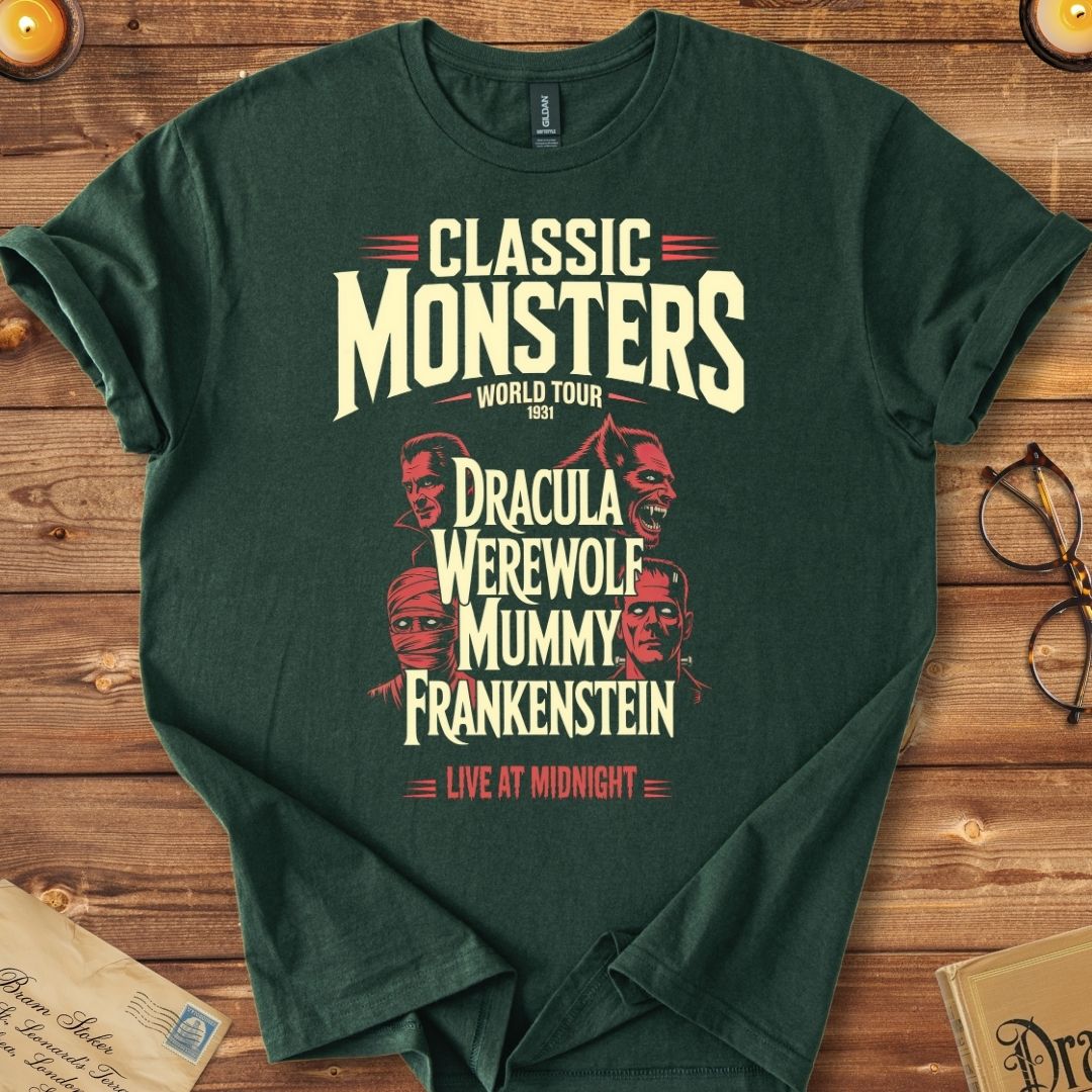 Classic Monsters World Tour T-Shirt Forest Green
