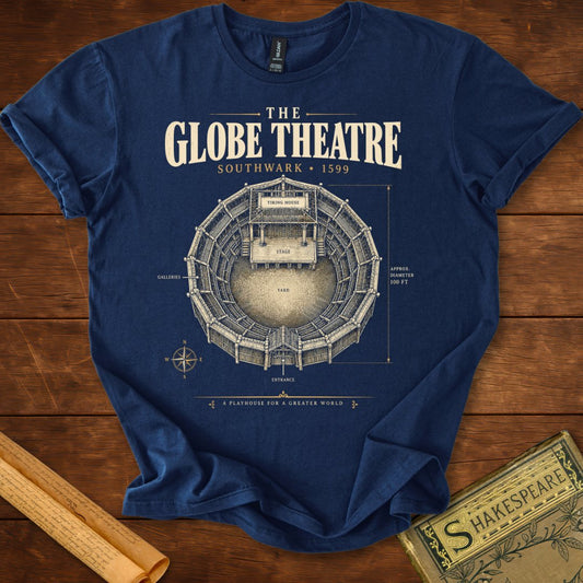 The Globe Theatre Southwark 1599 – Shakespeare T-Shirt Navy