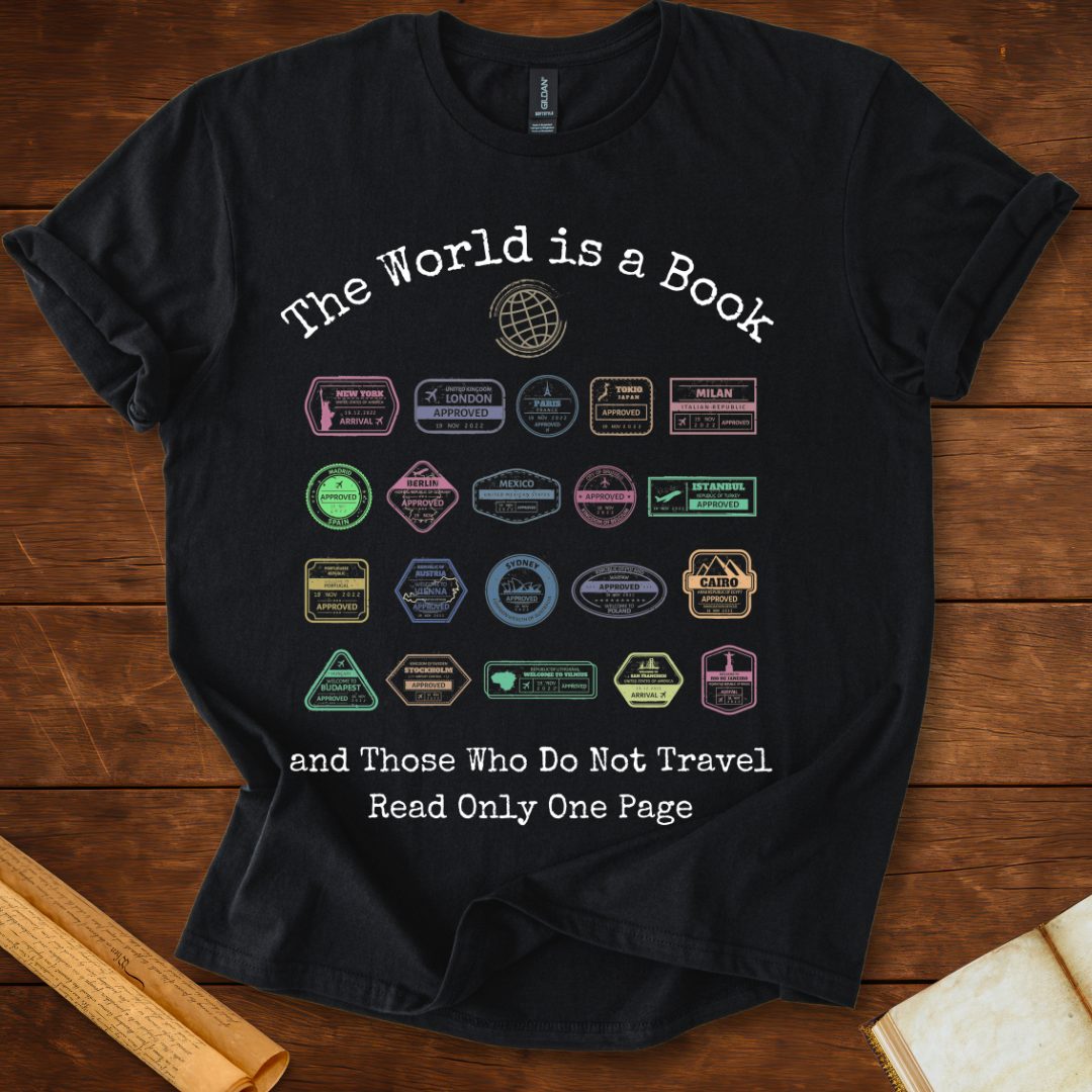 The World is a Book T-Shirt Black