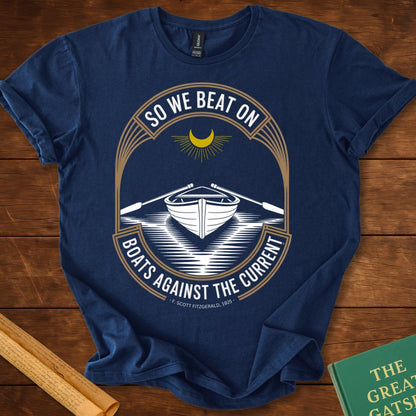 So We Beat On, Great Gatsby T-Shirt Navy