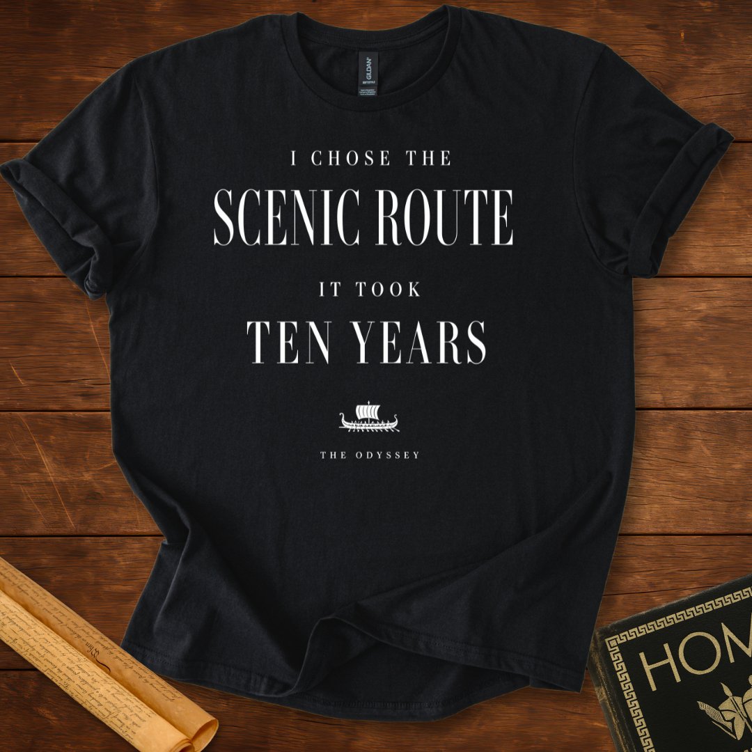 I Chose the Scenic Route The Odyssey T-Shirt Black