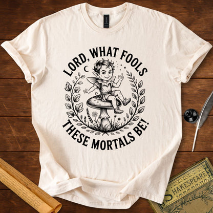 Lord, what fools these mortals be! Puck Shakespeare T-Shirt Natural
