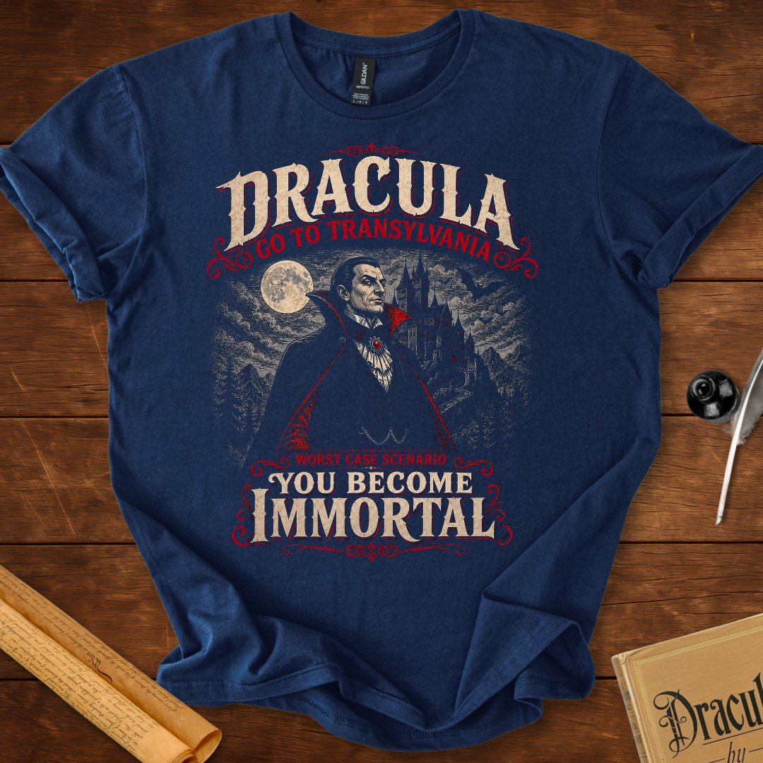 Dracula Transylvania Worst Case Funny T-Shirt Navy