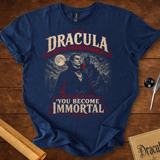 Dracula Transylvania Worst Case Funny T-Shirt Navy