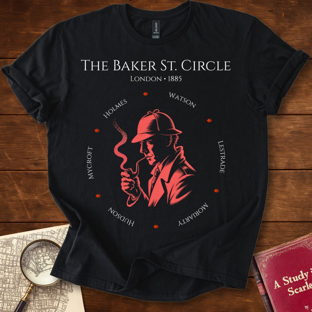 The Baker Street Circle: London 1885 Edition - Sherlock Holmes T-Shirt Black