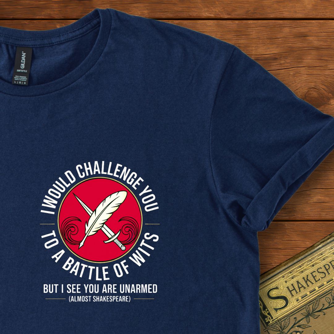 Battle of Wits Shakespeare T-Shirt Navy