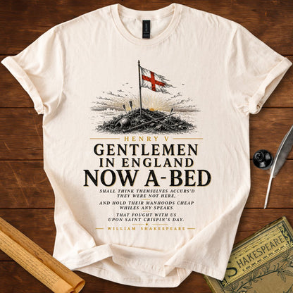 Gentlemen in England Now A-Bed Henry V Shakespeare T-Shirt