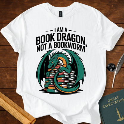 Book Dragon – Not a Bookworm Literary T-Shirt